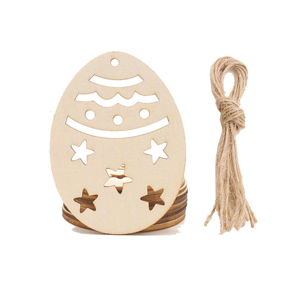 2022 carved Easter Egg Pendant creative wooden Easter pendant party home decoration