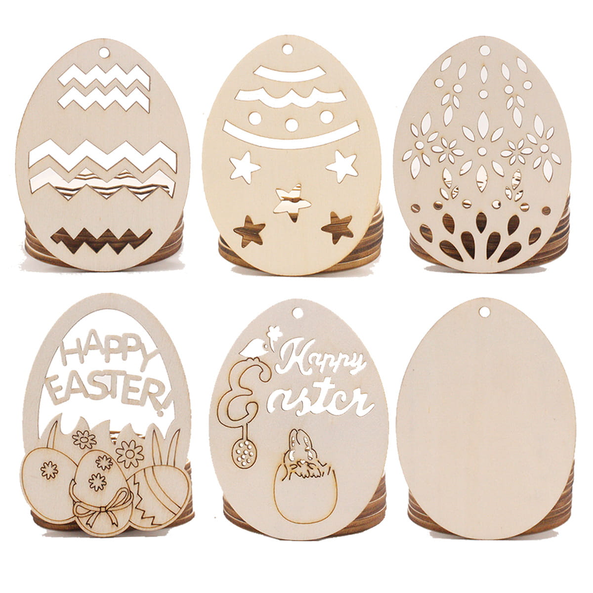 2022 carved Easter Egg Pendant creative wooden Easter pendant party home decoration