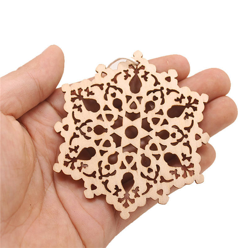 Hollowed out snowflake Easter Home Decoration pendant Christmas tree wooden hand-painted