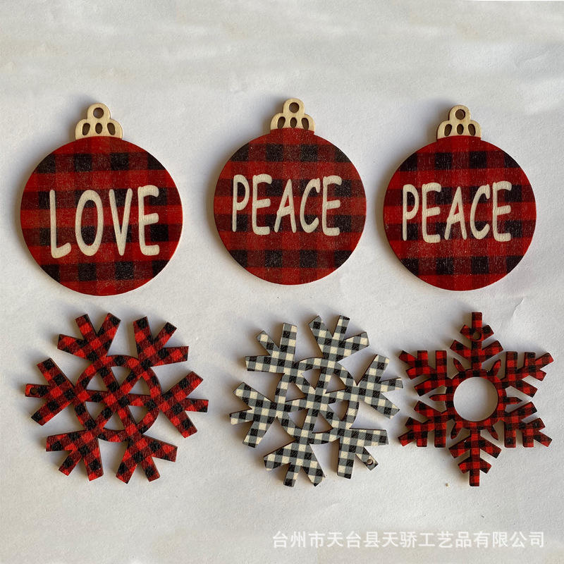 2022 Christmas home decorations wood chip pendant wooden crafts