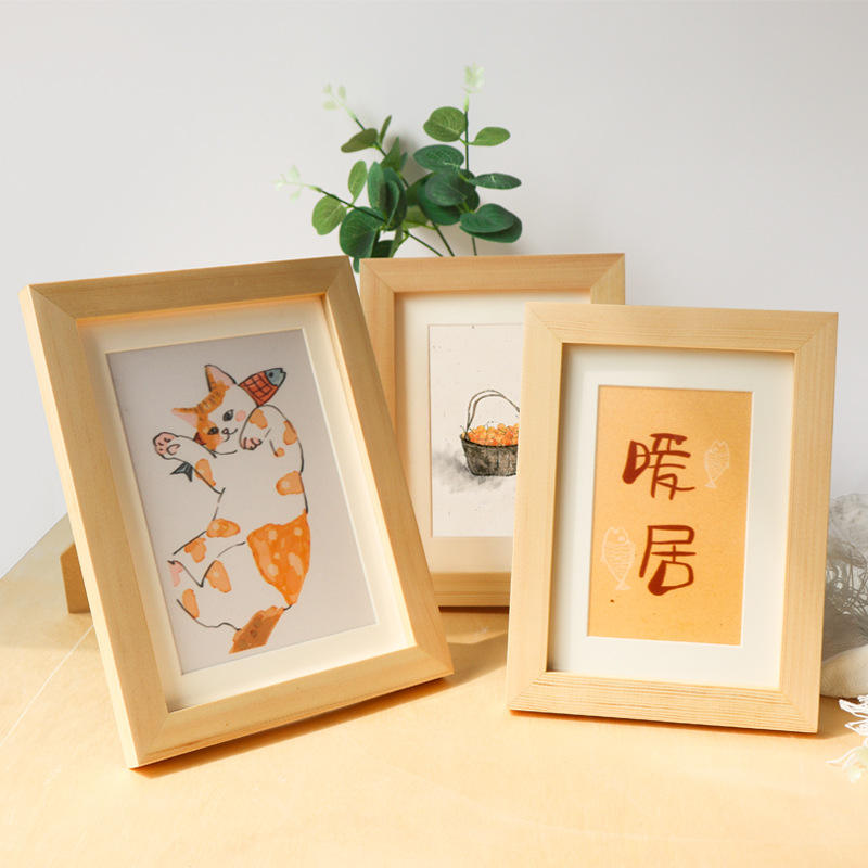 2022 6-Inch Creative One-Piece Photo Frame Wooden Home Decorations