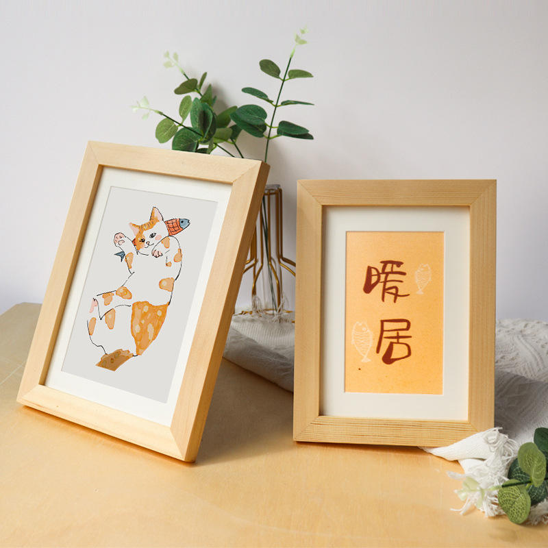 2022 6-Inch Creative One-Piece Photo Frame Wooden Home Decorations