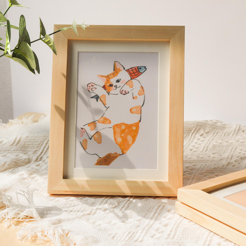 2022 6-Inch Creative One-Piece Photo Frame Wooden Home Decorations