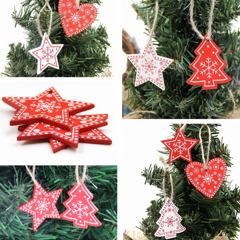 Wooden Christmas Gifts Interior Decorations Home Pendant DIY Christmas Decoration