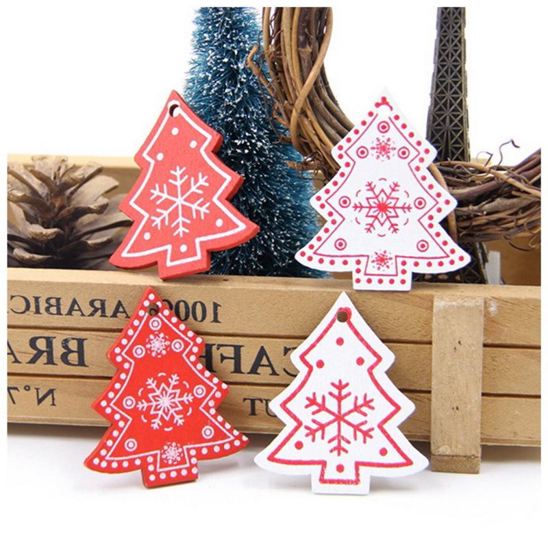 Wooden Christmas Gifts Interior Decorations Home Pendant DIY Christmas Decoration