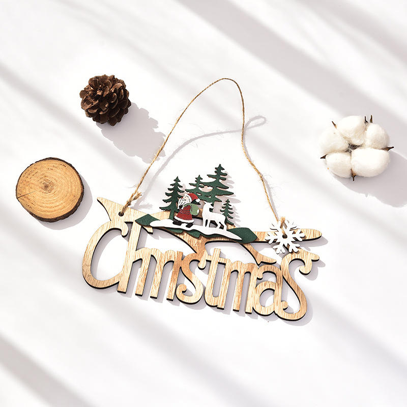 Diy Xmas Christmas Tree Hanging Ornament Wooden Christmas Decorations Pendant For Home Party New Year Wood Ornaments