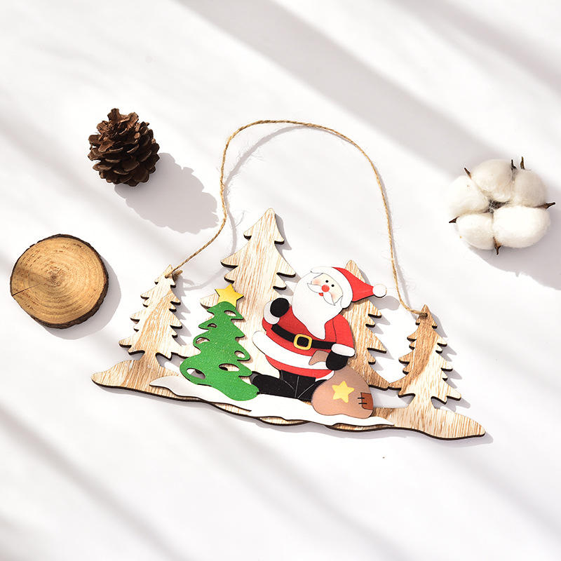 Diy Xmas Christmas Tree Hanging Ornament Wooden Christmas Decorations Pendant For Home Party New Year Wood Ornaments