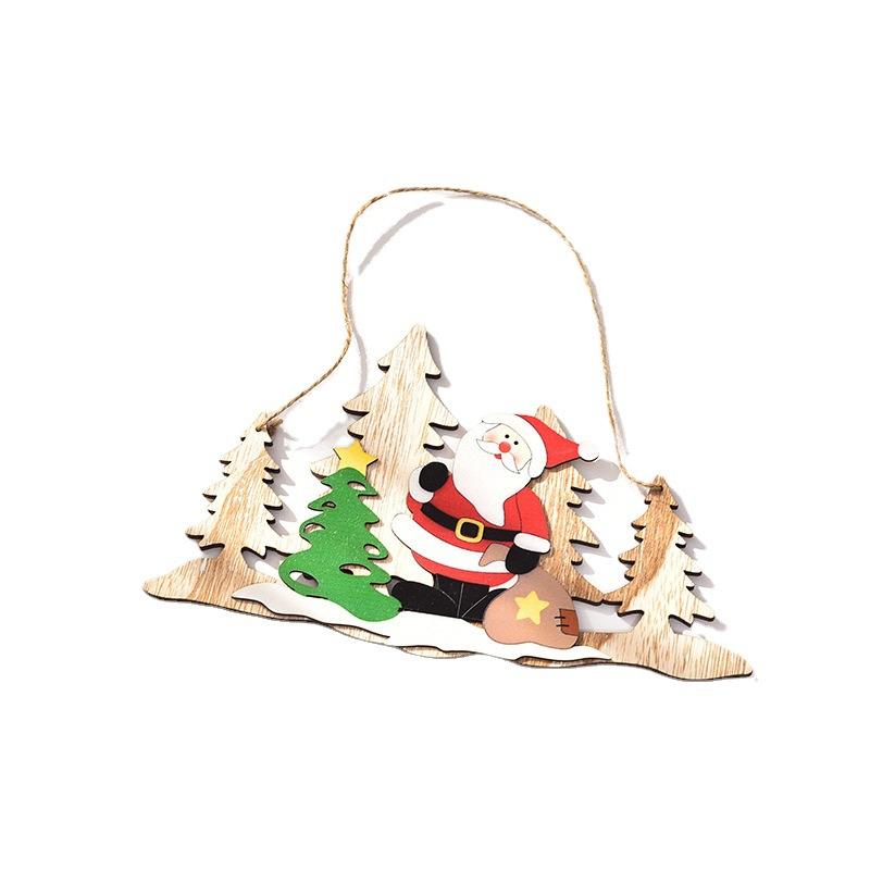 Diy Xmas Christmas Tree Hanging Ornament Wooden Christmas Decorations Pendant For Home Party New Year Wood Ornaments