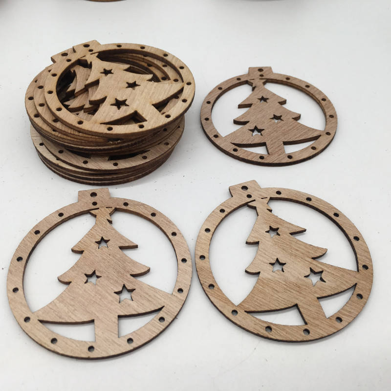 wooden crafts Christmas wooden Christmas pendant ornaments in 2022