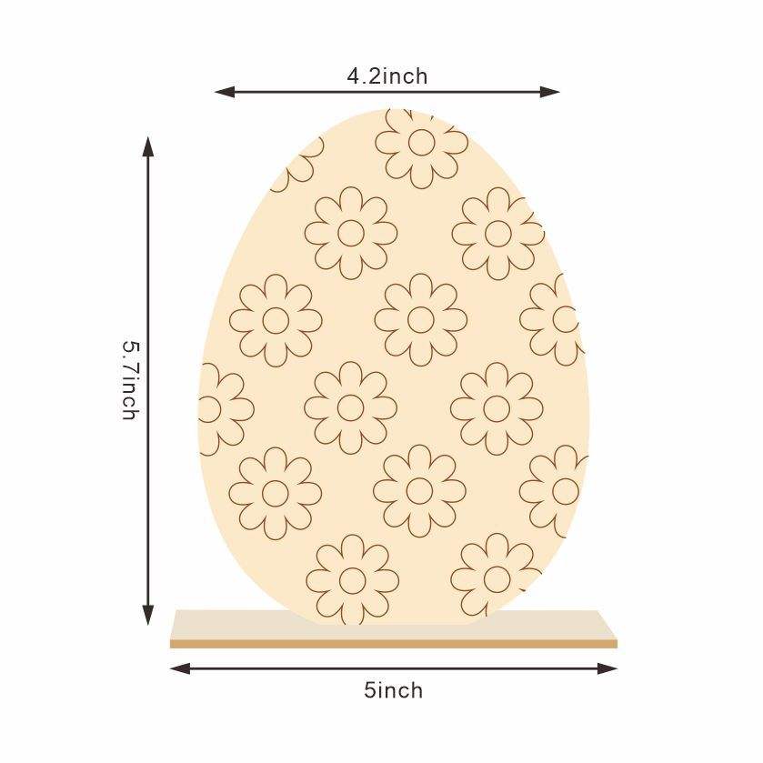 2022 Creative Easter Decoration Wooden Crafts Diy Desktop Ornament Animal Flower Shape Easter Eggs Decoration