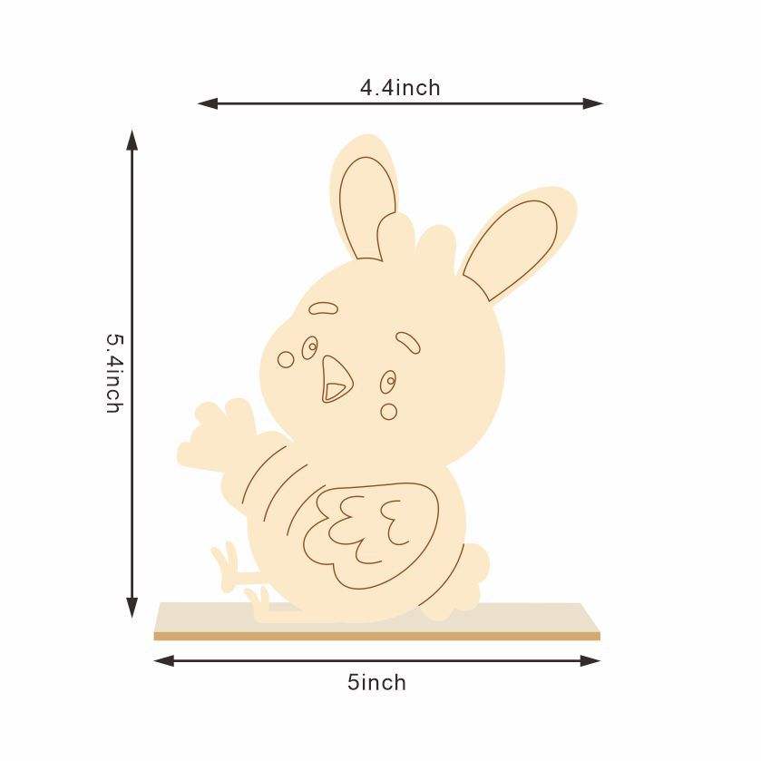 2022 Creative Easter Decoration Wooden Crafts Diy Desktop Ornament Animal Flower Shape Easter Eggs Decoration