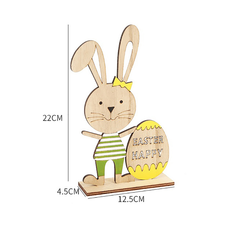 2022 Easter Party Decoration Dining Room Crafts Table Ornament Easter Wooden Bunny Decoration for Holiday