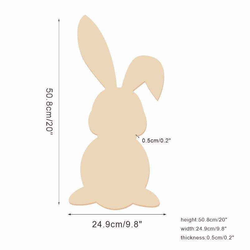 51*25CM blanks wooden large easter bunny for easter decoration