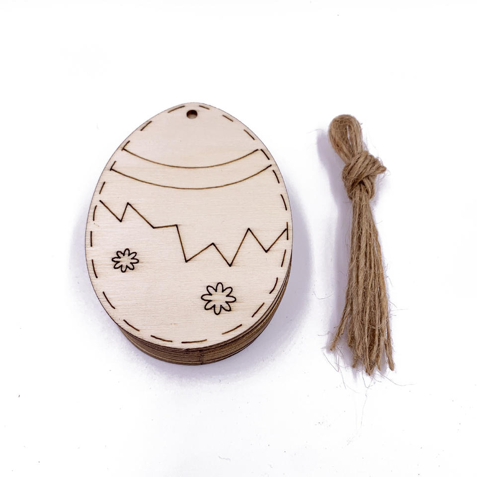 Hollow blank wood hanging easter egg for wooden easter decoration