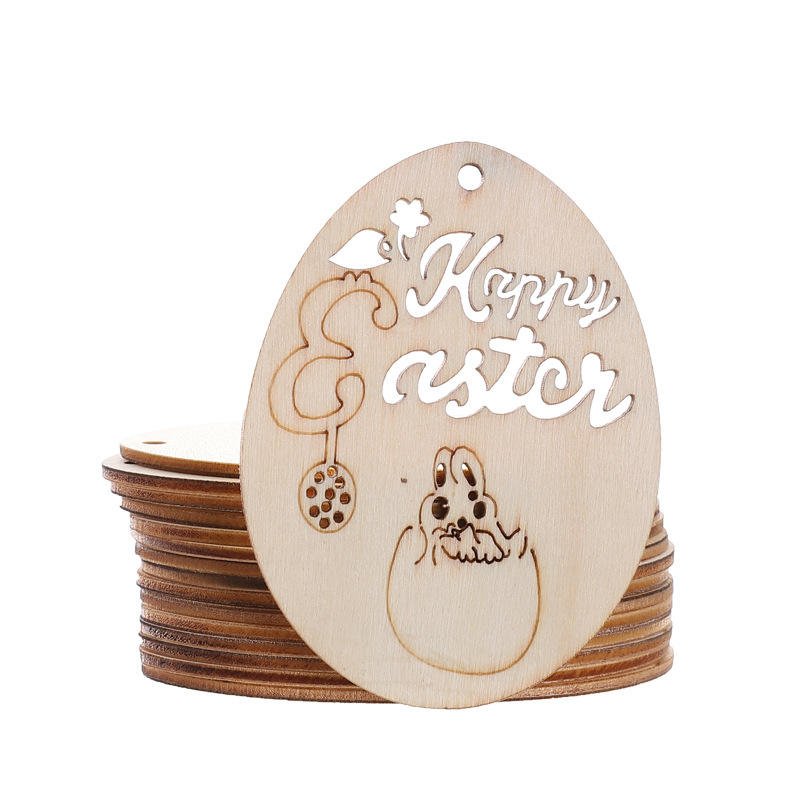 Laser cut wood art decoration animal silhouettes easter eggs bunny hanging decor