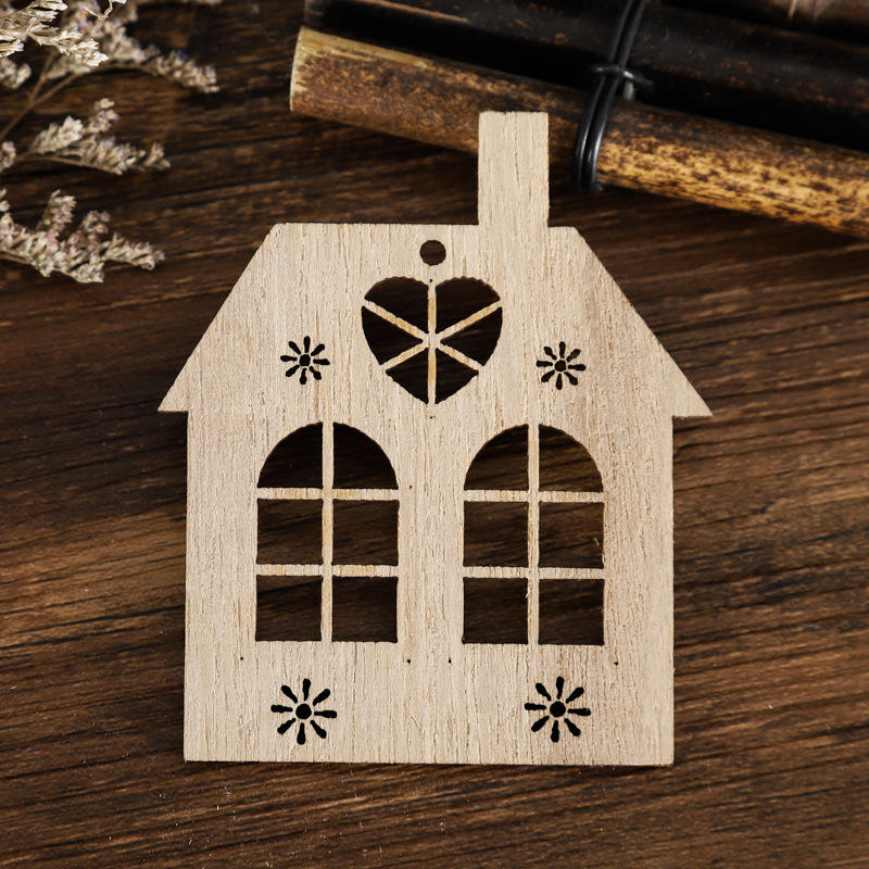 Wood House Handicraft Home Decorative Accessories Crafts Wooden Christmas Toys