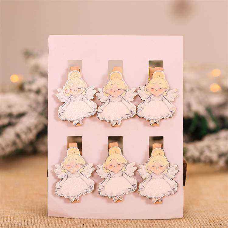 Christmas wooden wooden clip cartoon snowman shape Christmas decorations wooden crafts