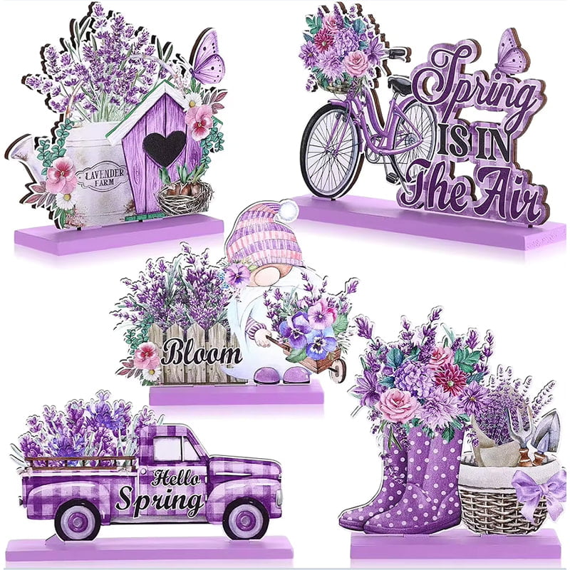 Lavender Spring Table Decorations Spring Easter Table Decorations Wooden Signs Home Decoration Wooden Letter Blocks Party December