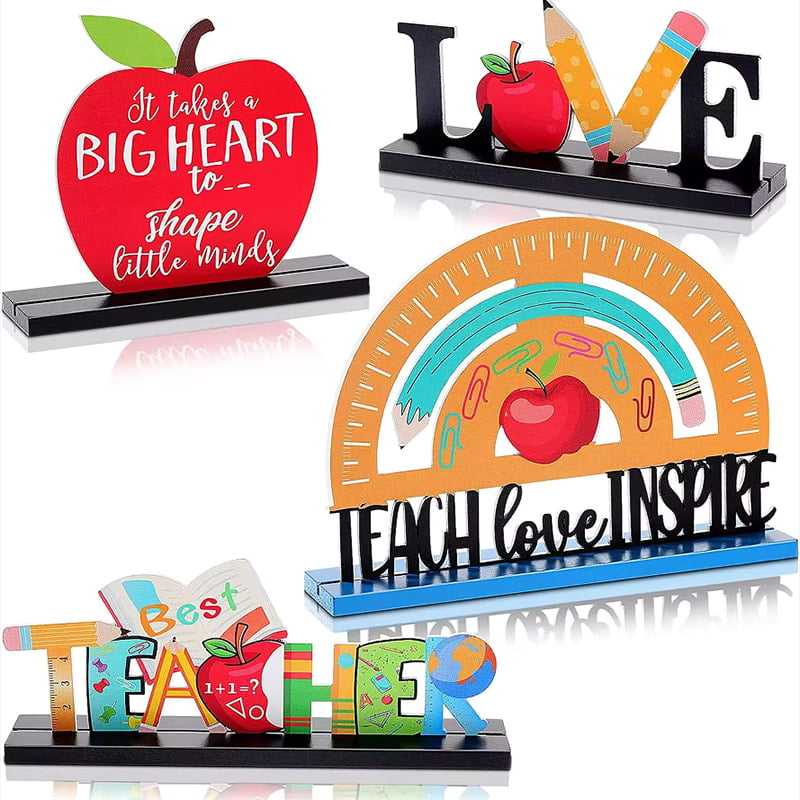 Teacher Appreciation Table Ornaments Desk Decoration Teacher Desktop Decoration Wooden Ornaments